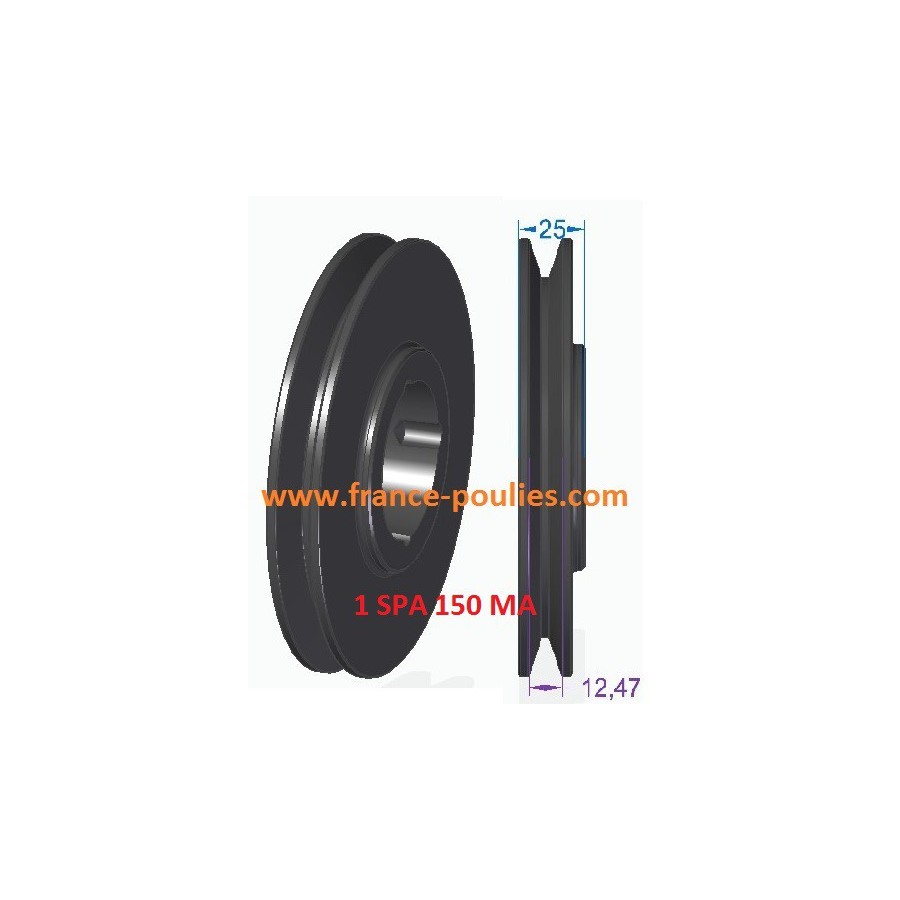 poulie fonte 1 spa Øp150 pour moyeu amovible 