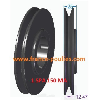 poulie fonte 1 spa Øp150 pour moyeu amovible 
