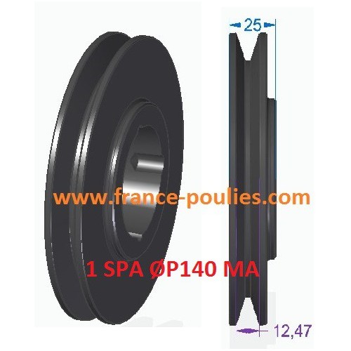 poulie fonte 1 spa Øp140 pour moyeu amovible 1610
