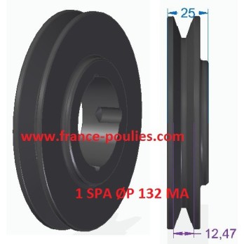 poulie fonte 1 spa Øp132 pour moyeu amovible 1610