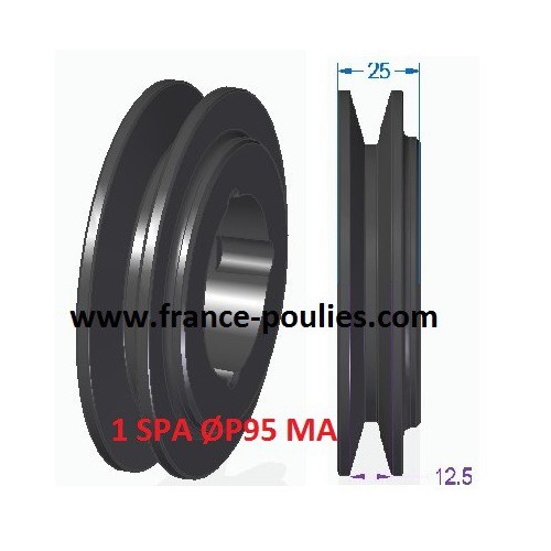 poulie fonte 1 spa Øp95 pour ou avec moyeu amovible 1210