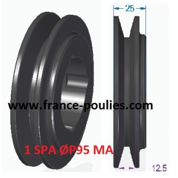 poulie fonte 1 spa Øp95 pour ou avec moyeu amovible 1210
