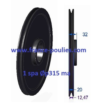 poulie fonte 1 spa Øp315 pour moyeu amovible 2012