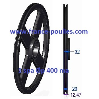 poulie fonte 1 spa Øp 400 pour moyeu amovible 