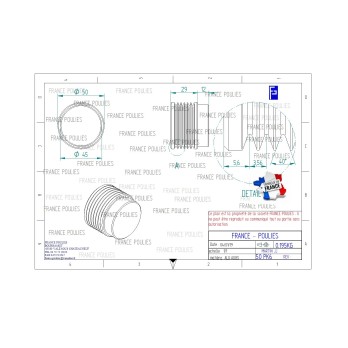 POULIE POLY-V ALU Øext 50 PK 6 DENTS