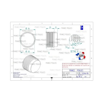 POULIE POLY-V ALU Øext 56 PK 6 DENTS